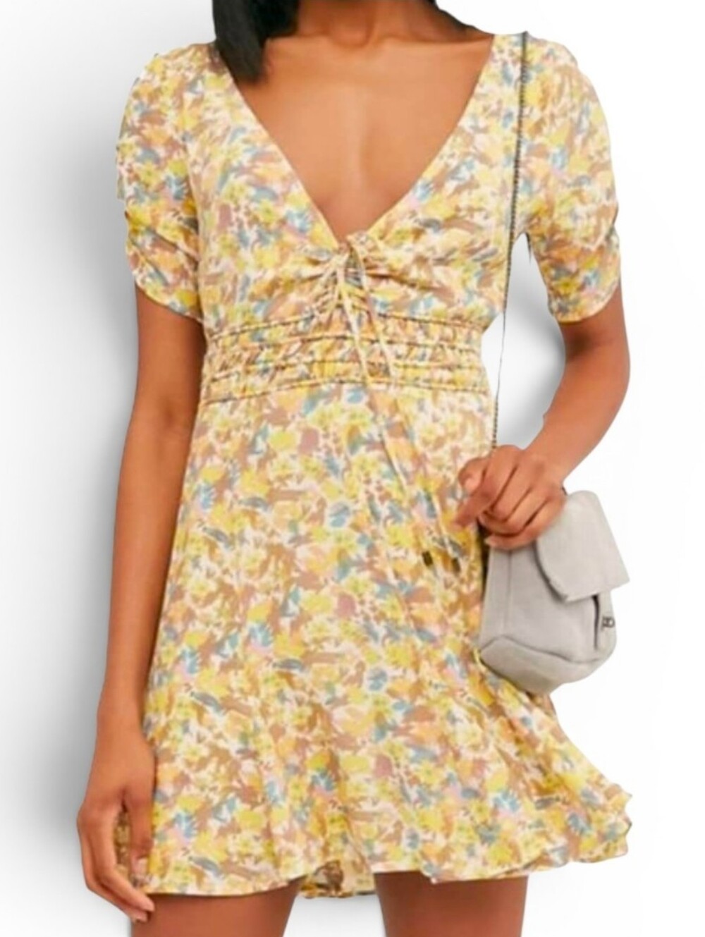 FREE PEOPLE X REVOLVE Forget Me Not Ivory Combo Mini Dress - Size 4